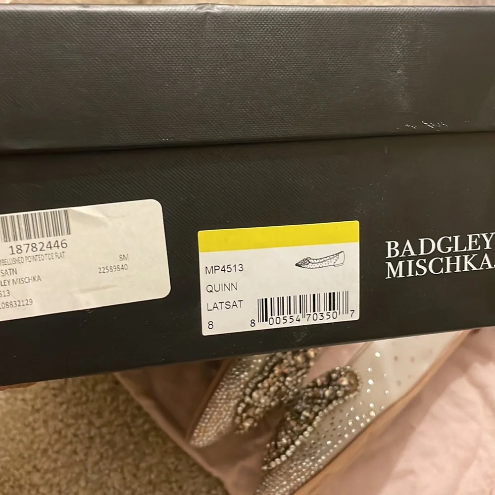 Badgley Mischka Bridal Crystal embellished flats shoes - Picture 6 of 7